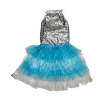 Western Dance Costume for Girls - Silver & Sky Blue SRC6688