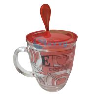 Savvy Glass Coffee Cup with Cap and Spoon SRG5880
