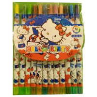 Twist Up Rolling Crayon Pen For Kids 12 Colours SRS5301 - Kitty