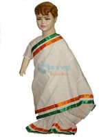 Fancy Dresses Tiranga Border Saree Kids Costume SRC5624