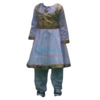 Fancy Dresses Patiyala Punjabi white Costume SRC5657