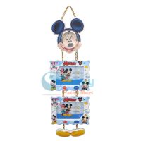 Cartoon Character Mickey Mouse 2 - Picture Hanging Photo Frame with Clock (2 Photos, 5
