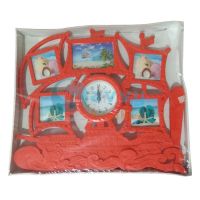 5 in 1 collage Photo Frame with Clock SRG5876